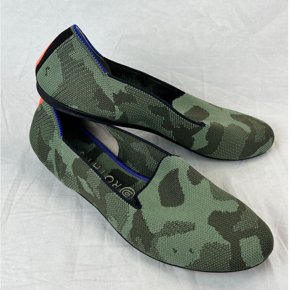 ROTHYS Camo Knit‎ Loafer Flats Pointed Toe Women Shoes 9.5 Washable Sustainable